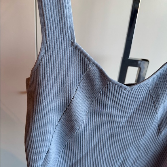 Halogen Blue Ribbed Fitted Sleeveless Tank Top by Halogen   XL - Picture 9 of 11